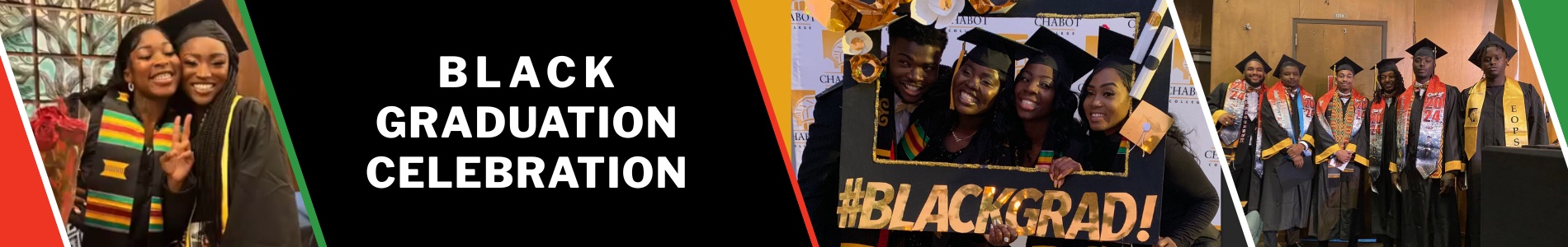 Black Graduation Celebration; groups of students posing