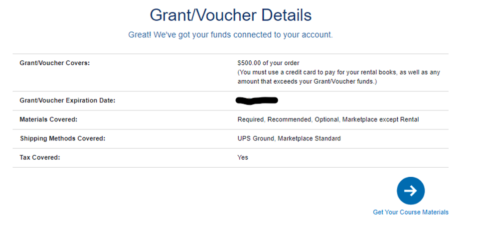 grant voucher screenshot