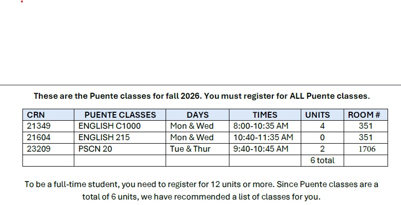 fall 2026 classes